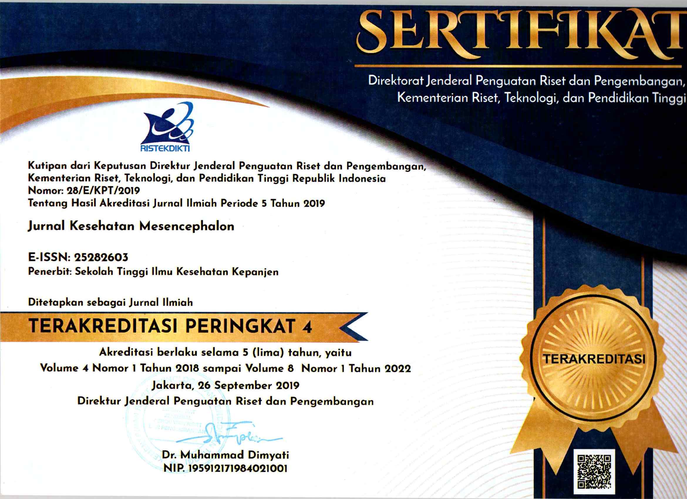 Sertifikat Akreditasi Jurnal Kesehatan Mesencephalon